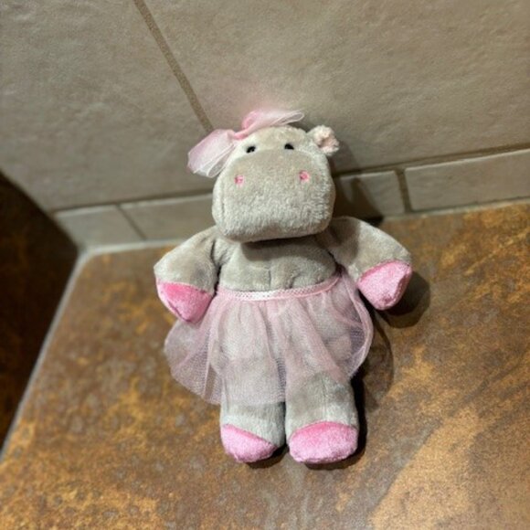 Douglas Grey Hippo Ballerina Pink Tutu Plush Stuffed Animal 2012 8" Toy - Picture 2 of 8